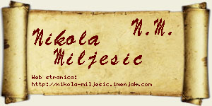 Nikola Milješić vizit kartica